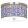 Asscher Tiffany-Style Giclee Nickel 10 1/4"W Ceiling Light