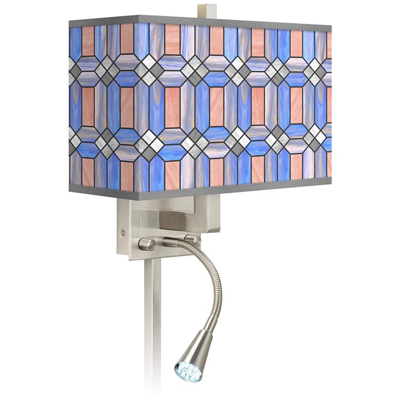 Image 1 Asscher Tiffany-Style LED Reading Light Plug-In Sconce