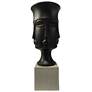 Assisi 48.5" Matte Black Resin Floor Vase with Frosted Gray Base