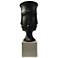 Assisi 48.5" Matte Black Resin Floor Vase with Frosted Gray Base