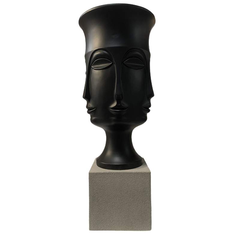 Image 1 Assisi Floor Vase- Medium - Matte Black