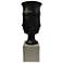 Assisi Floor Vase- Small - Matte Black Finish with Frosted Gray Base