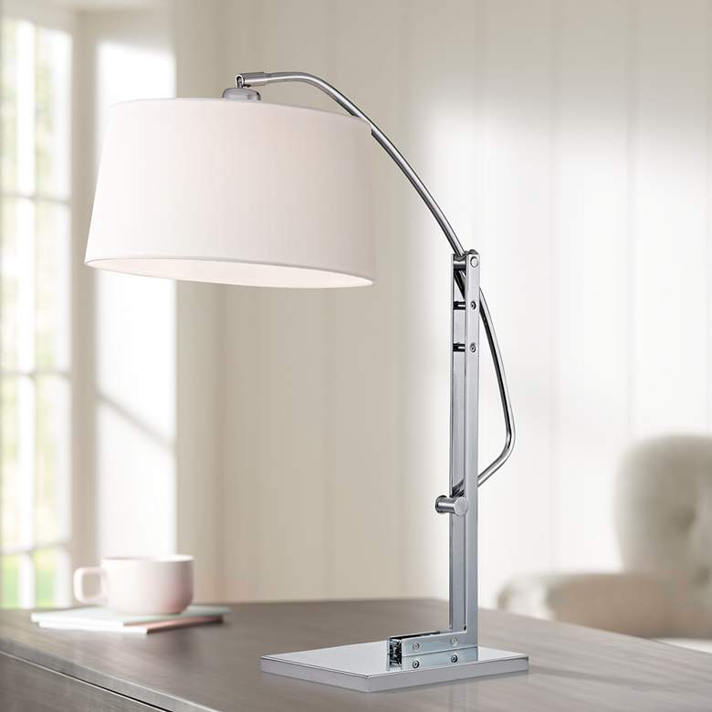 Image 1 Assissi Polished Nickel Adjustable Desk Lamp