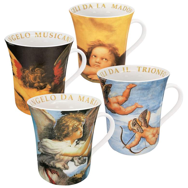 Image 1 Assorted Angel Porcelain Mugs Set of 4