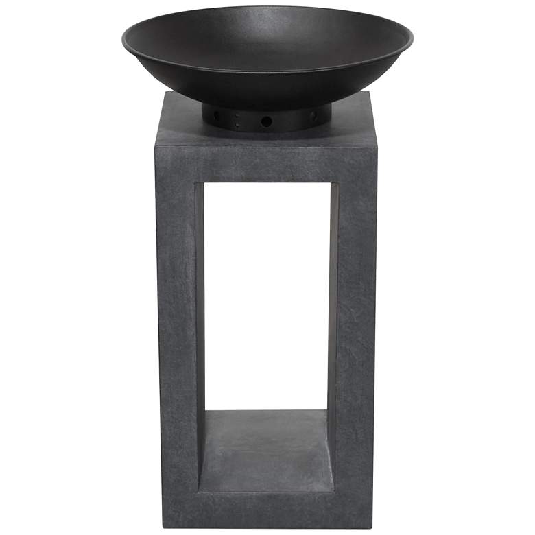 Image 1 Astella Midas 13 3/4 inch Wide Dark Gray Granite Fire Pedestal