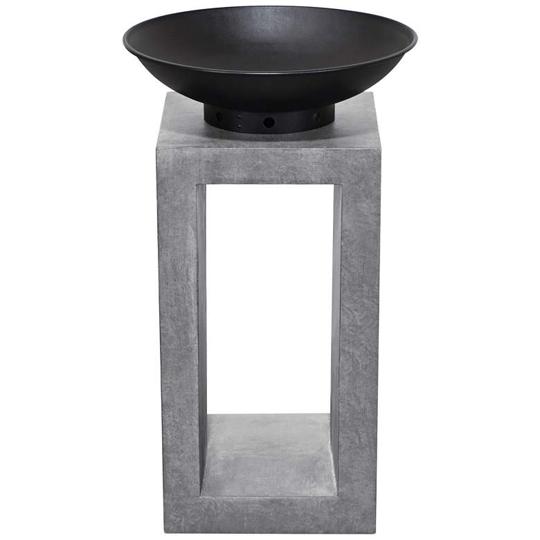 Image 1 Astella Midas 13 3/4 inch Wide Light Gray Ceramic Fire Pedestal
