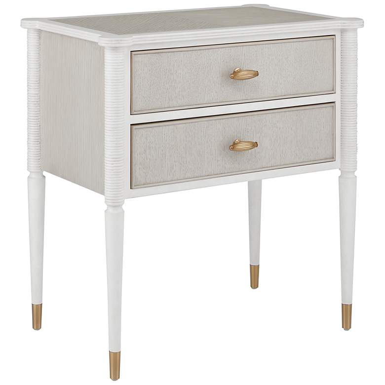 Image 1 Aster 28 inch Wide Off-White and Fog 2-Drawer Nightstand
