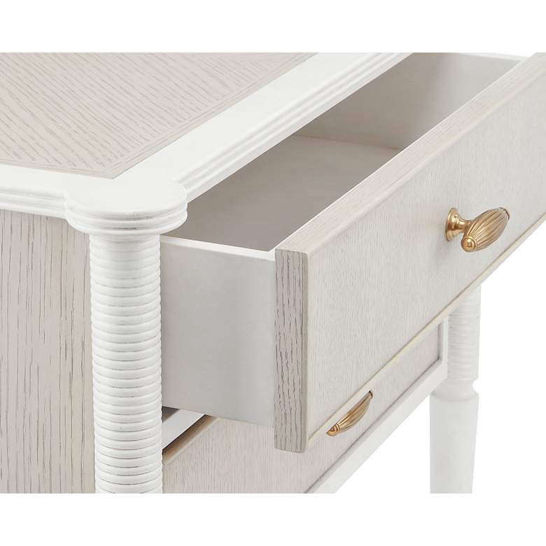 Image 4 Aster 28" Wide Off-White and Fog 2-Drawer Nightstand more views