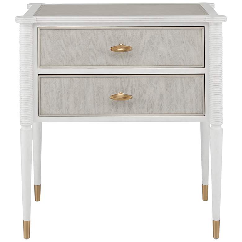 Image 5 Aster 28" Wide Off-White and Fog 2-Drawer Nightstand more views