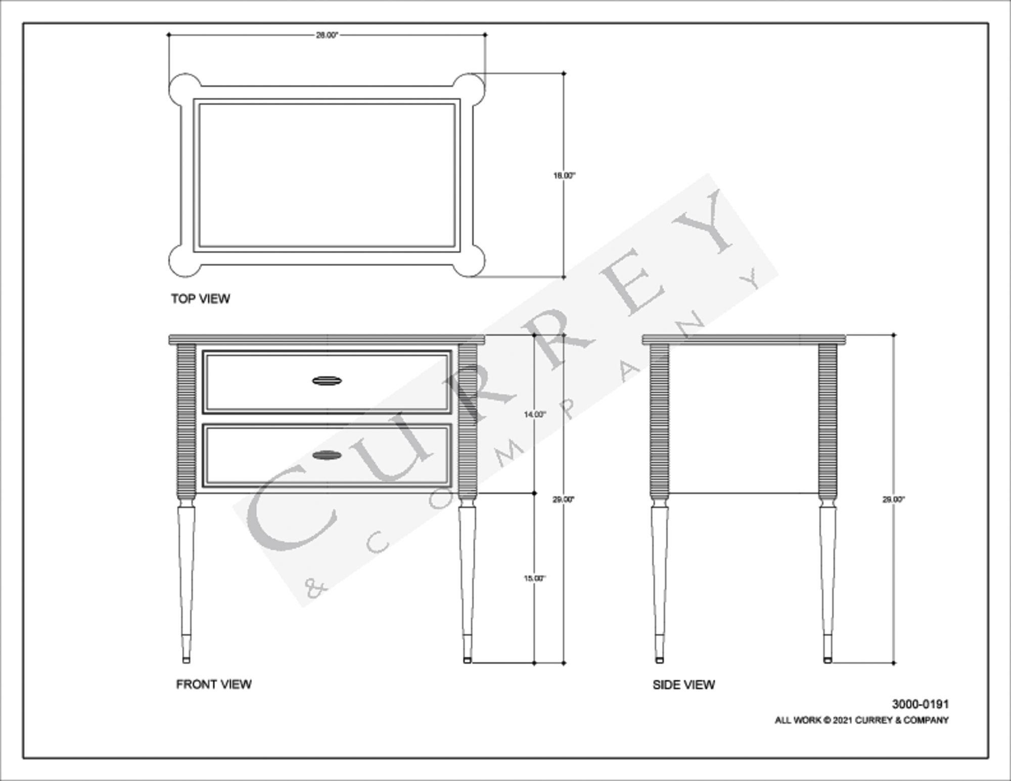Aster 28" Wide Off-White and Fog 2-Drawer Nightstand