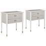 Aster 28" Wide Off-White and Fog 2-Drawer Nightstands Set of 2