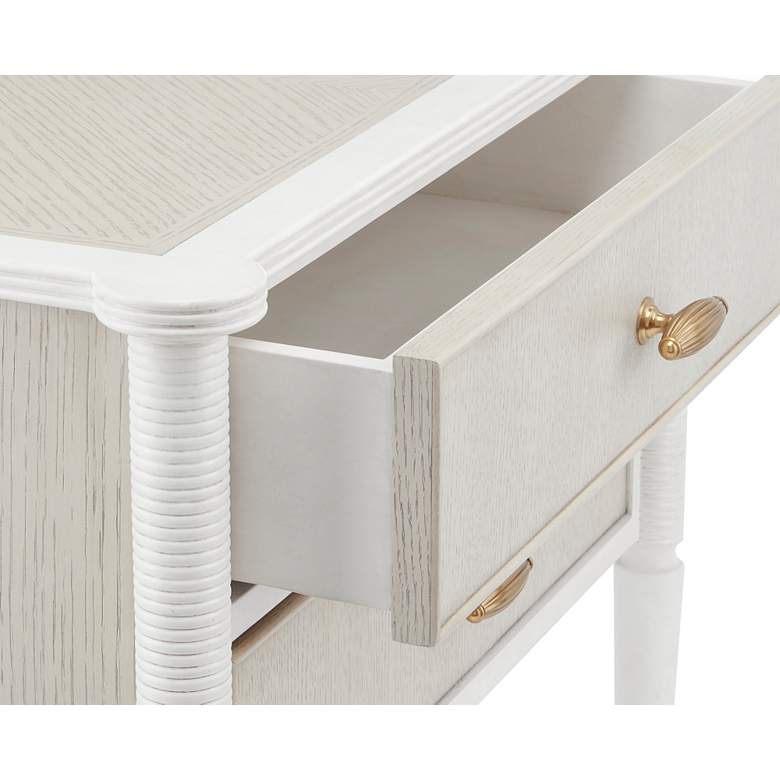 Image 2 Aster 28 inch Wide Off-White and Fog 2-Drawer Nightstands Set of 2 more views