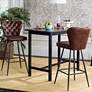 Aster 30" Burgundy Faux Leather Tufted Barstool Set of 2