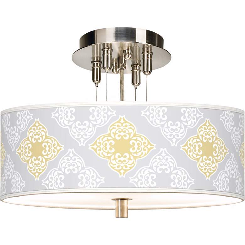 Image 1 Aster Grey Giclee 14" Wide Ceiling Light