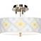 Aster Grey Giclee 14" Wide Ceiling Light