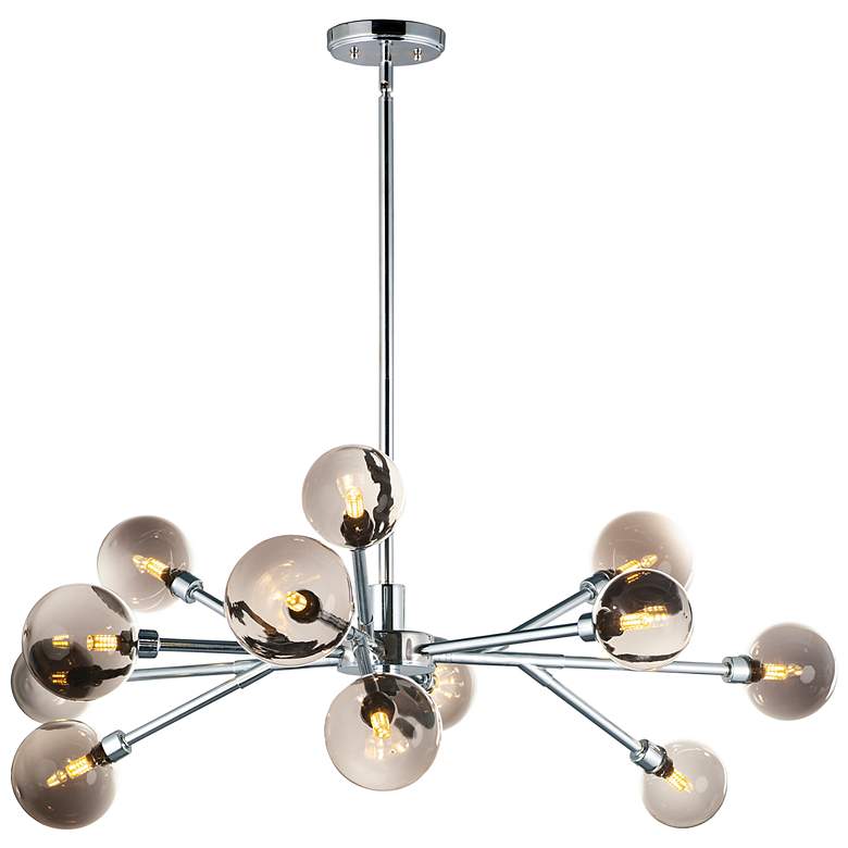 Image 2 Asteroid 41 1/2"W 12-Light Chrome LED Sputnik Pendant Light