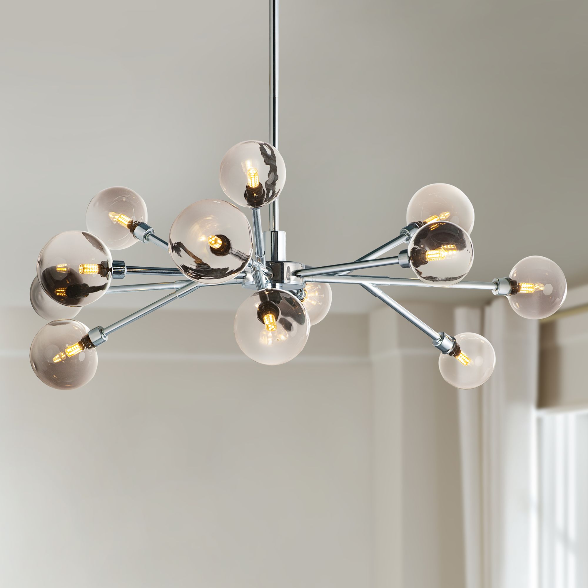 chrome multi pendant light