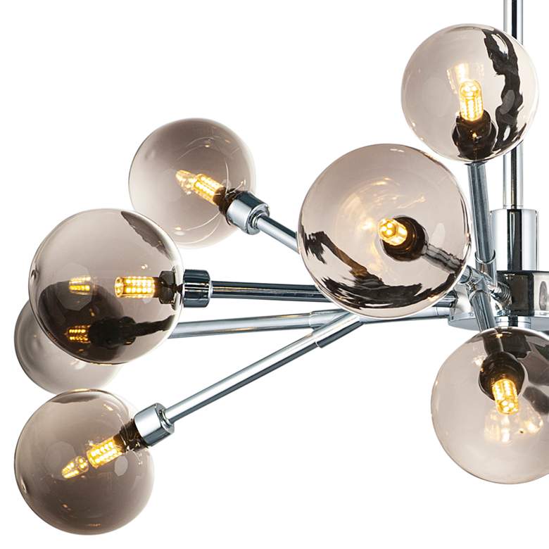 Image 3 Asteroid 41 1/2 inchW 12-Light Chrome LED Sputnik Pendant Light more views