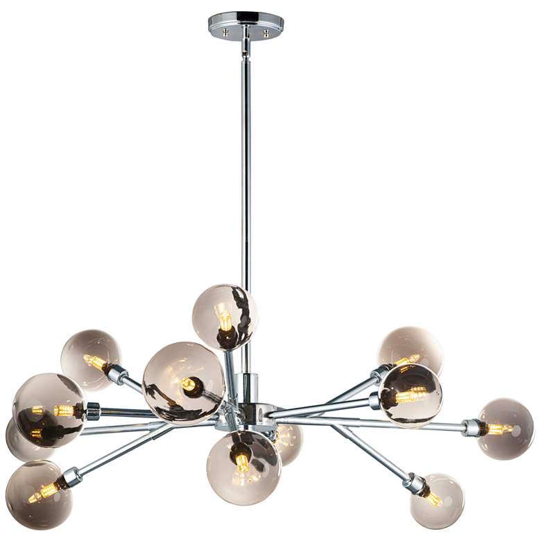 Image 5 Asteroid 41 1/2 inchW 12-Light Chrome LED Sputnik Pendant Light more views