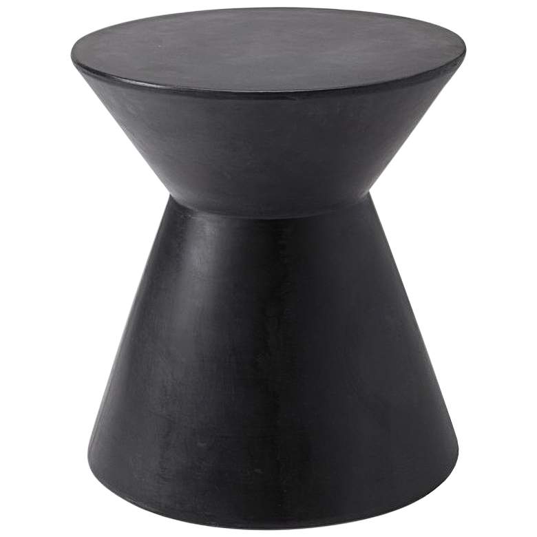 Image 2 Astley 17 3/4 inch Wide Black Concrete Outdoor End Table