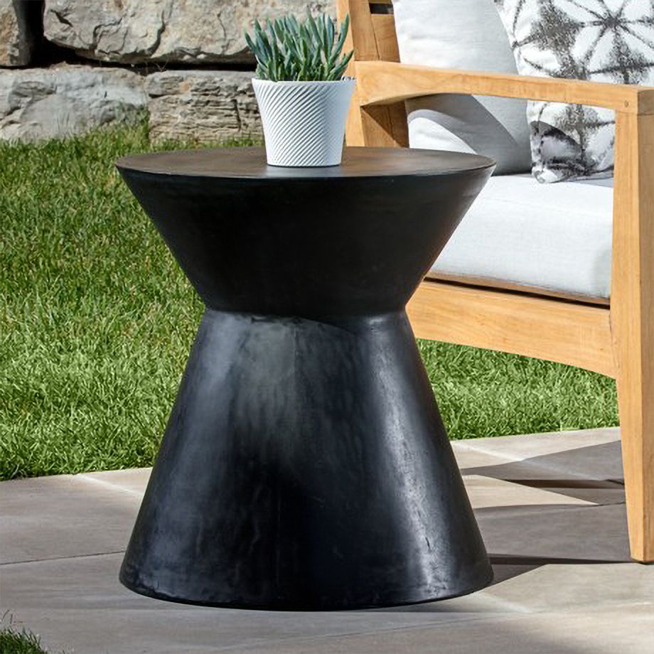 Black concrete side deals table