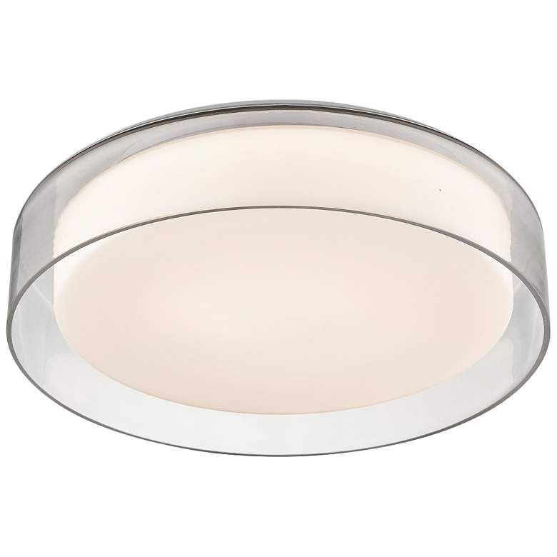 Image 1 Aston 14" Wide Powder-Coated White LED Ceiling Light