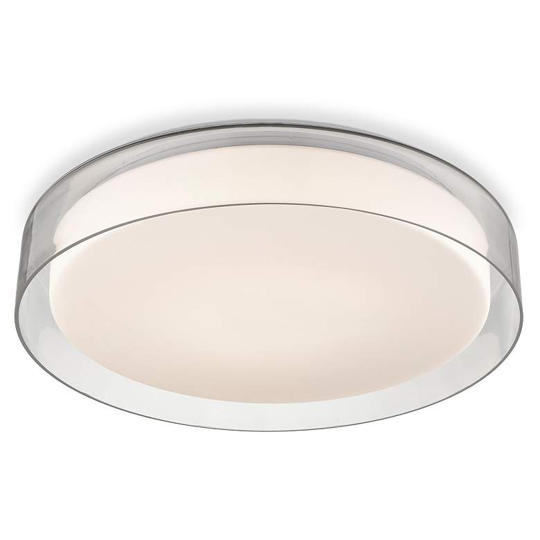 Image 1 Aston 18" Wide Powder-Coated White LED Ceiling Light