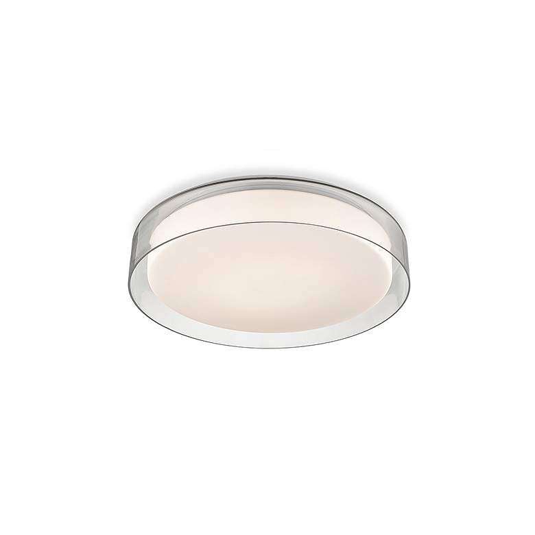 Image 2 Aston 18" Wide Powder-Coated White LED Ceiling Light more views