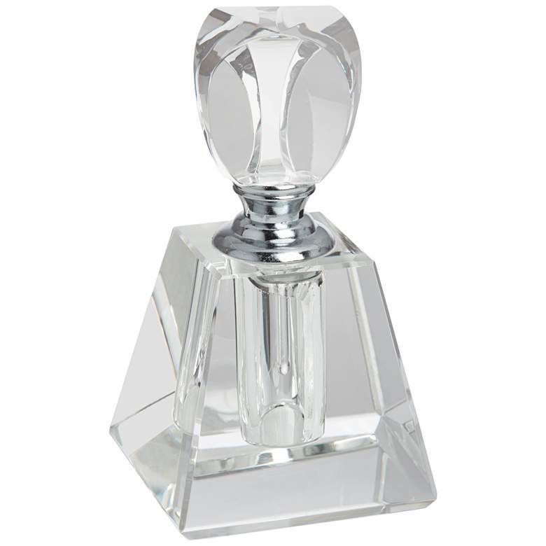 Image 2 Aston 3 3/4 inchH Clear Glass Pyramid Decorative Perfume Bottle