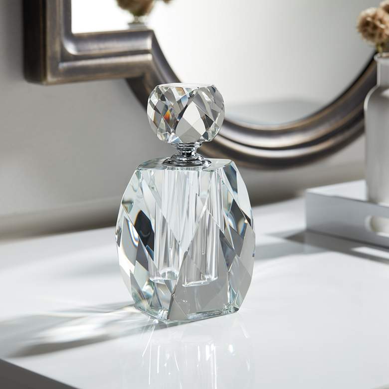 Image 2 Aston 7 1/4" High Clear Glass Decorative Perfume Bottle