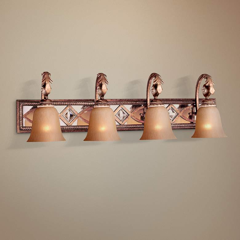 Image 1 Aston Court 34 1/4" Wide Bronze 4-Light Bath Light