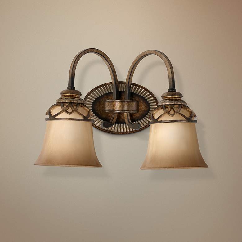 Image 1 Aston Court Collection 14 1/2"W Bronze 2-Light Bath Light
