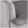 Aston Gray Alligator Print Upholstered Armchair with Wood Legs