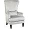 Aston Silver Alligator Print Upholstered Wingback Armchair