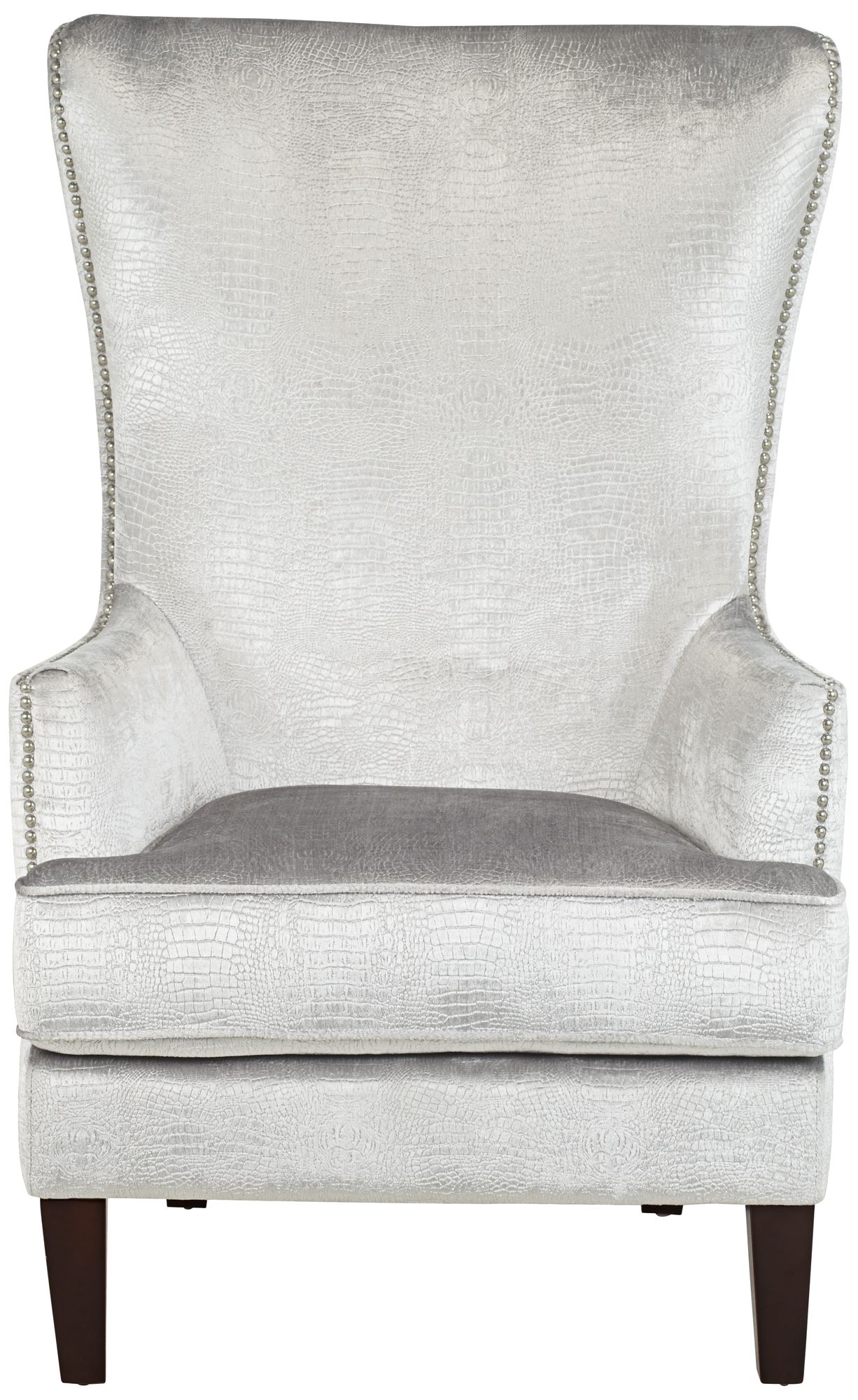 aston silver alligator armchair