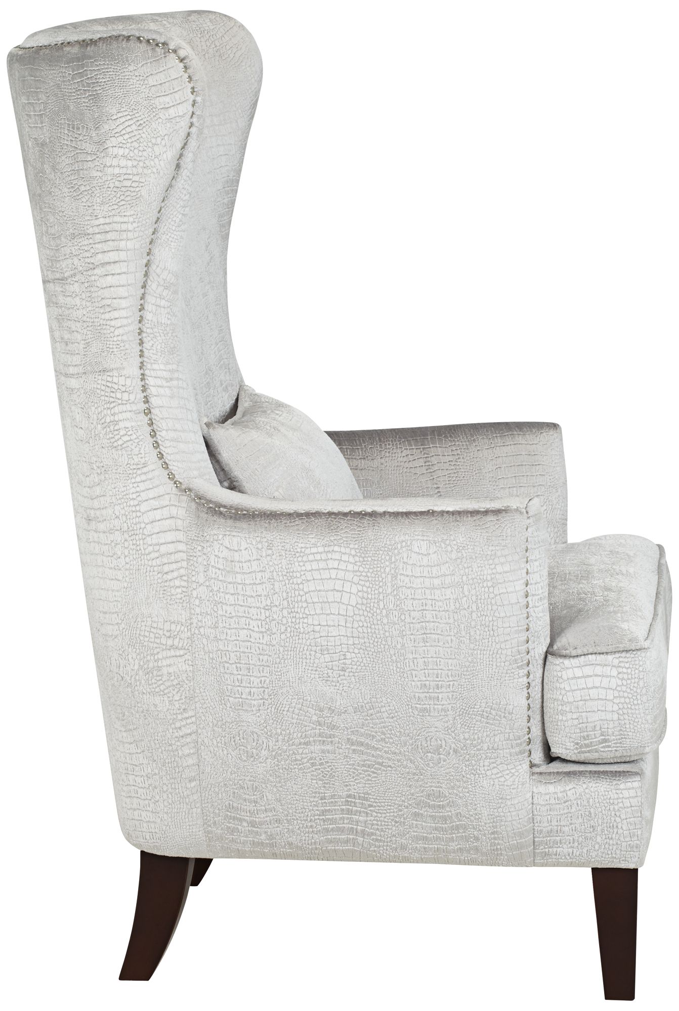 aston silver alligator armchair