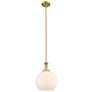 1_Astor 10"W Brass And Brown Rope Stem Mini Pendant w/ Matte White Shade