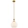 Astor 10"W Brass And Brown Rope Stem Mini Pendant w/ Matte White Shade