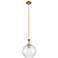 Astor 10"W Brass And Brown Rope Stem Mini Pendant w/ Seedy Shade