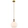 Astor 10"W Brushed Brass Metal Stem Mini Pendant With Matte White Shade