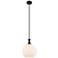 Astor 10"W Matte Black Metal Stem Mini Pendant With Matte White Shade