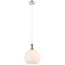 Astor 10"W Polished Nickel Metal Cord Mini Pendant w/ Matte White Shade