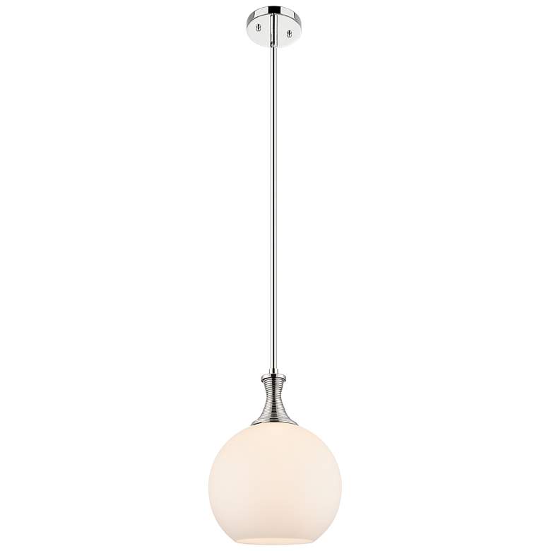 Image 1 Astor 10"W Polished Nickel Metal Stem Mini Pendant w/ Matte White Shade