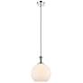 Astor 10"W Polished Nickel Metal Stem Mini Pendant w/ Matte White Shade