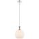 Astor 10"W Polished Nickel Metal Stem Mini Pendant w/ Matte White Shade