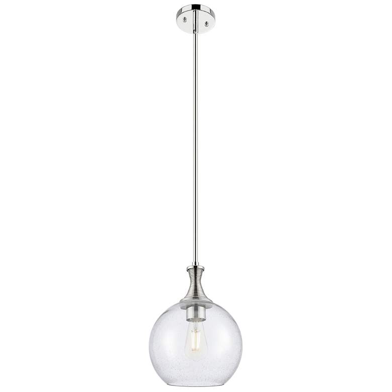 Image 1 Astor 10"W Polished Nickel Metal Stem Mini Pendant With Seedy Shade