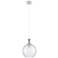 Astor 10"W Satin Nickel Metal Cord Hung Mini Pendant With Seedy Shade