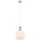 Astor 10"W Satin Nickel Metal Cord Mini Pendant With Matte White Shade