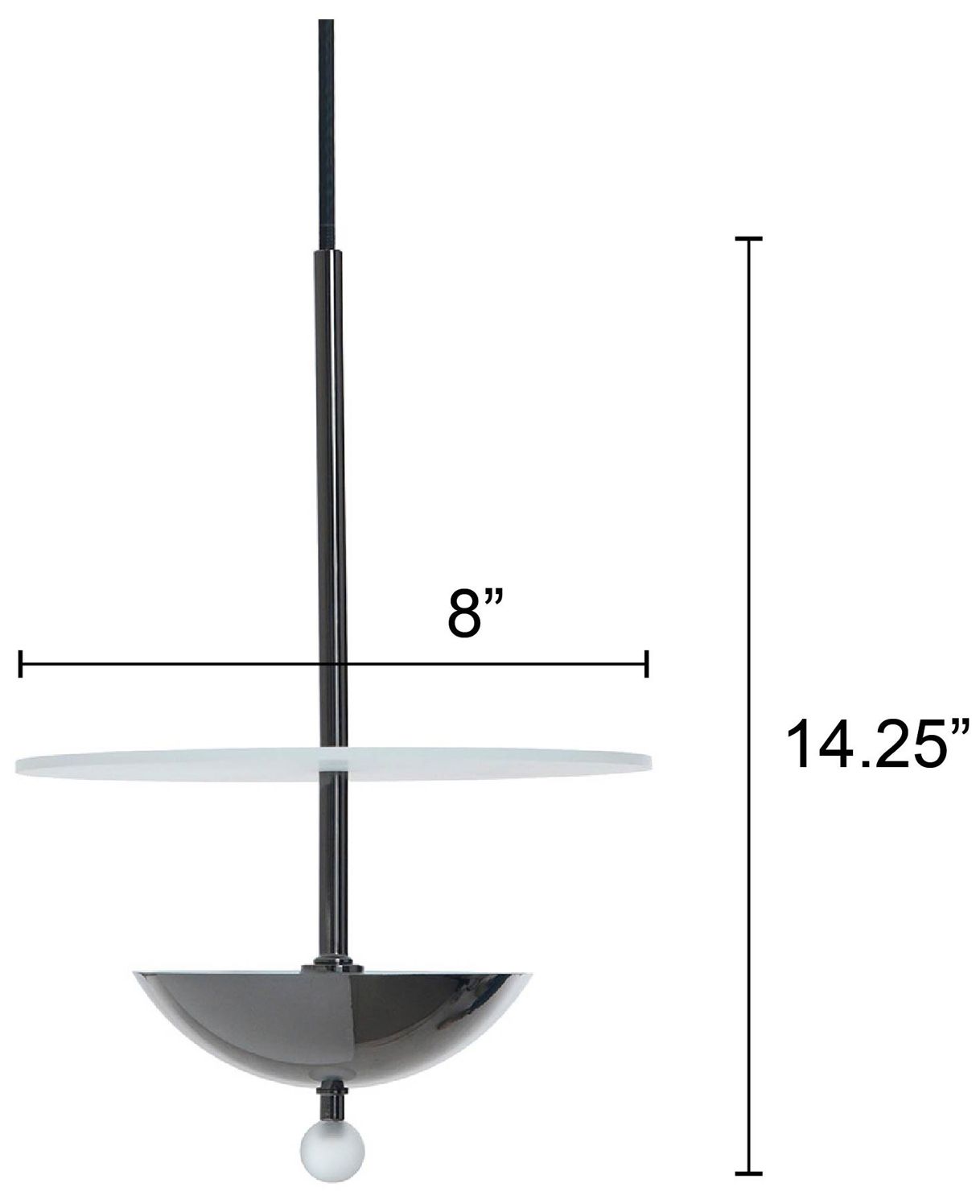 Astor 10" Wide Black Nickel Pendant