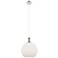 Astor 12"W Polished Nickel Metal Cord Mini Pendant w/ Matte White Shade